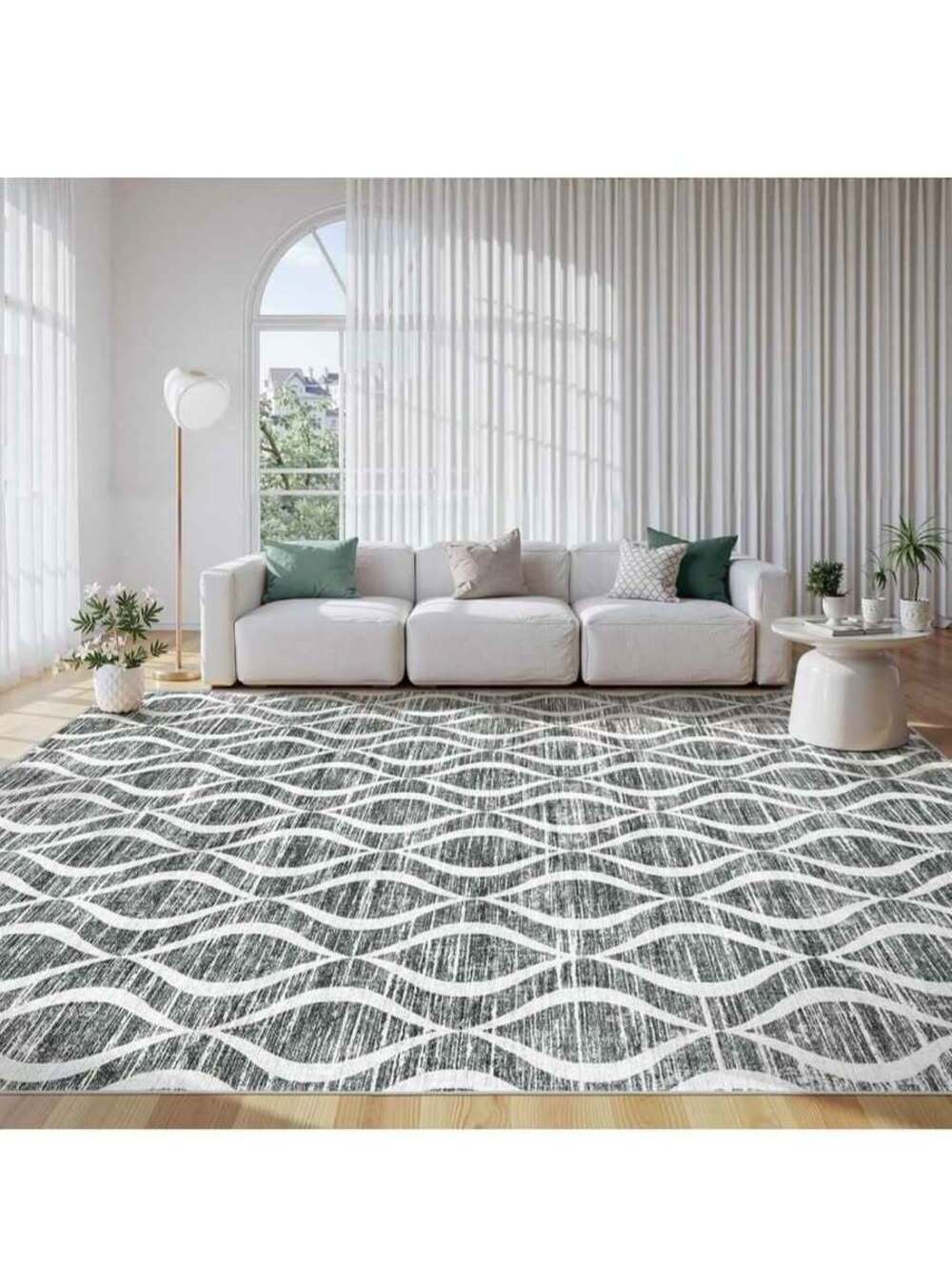 WITSHOCK Boho 8x10 Rugs Washable Non-Slip Thin Indoor Rug Living Room Dining